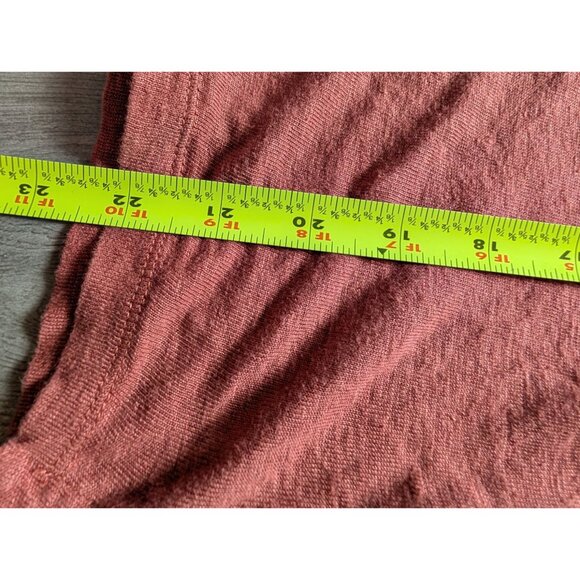 Tahari Rust Linen Long Sleeve Collared V-Neck Top W/ Button Detail Womens M - Picture 7 of 8